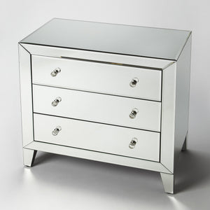30" Clear Glass Three Drawer Standard Chest