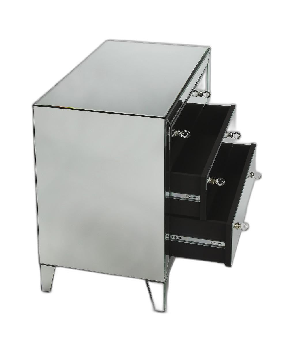 30" Clear Glass Three Drawer Standard Chest