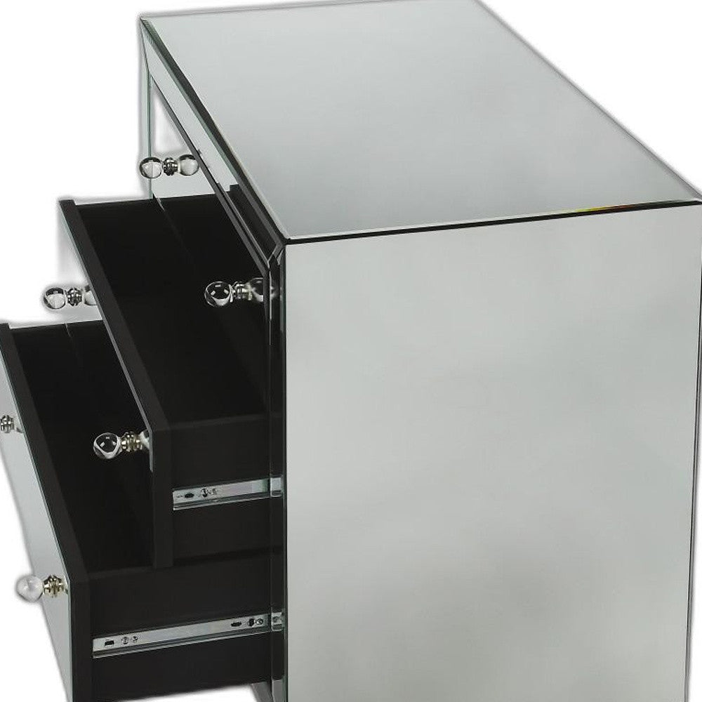 30" Clear Glass Three Drawer Standard Chest