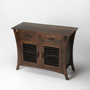 44" Dark Brown Solid Wood Frame Standard Accent Chest With Two Drawers