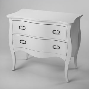 34" White Solid Wood Two Drawer Standard Chest