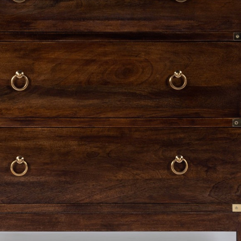 28" Brown Solid Wood Three Drawer Standard Dresser