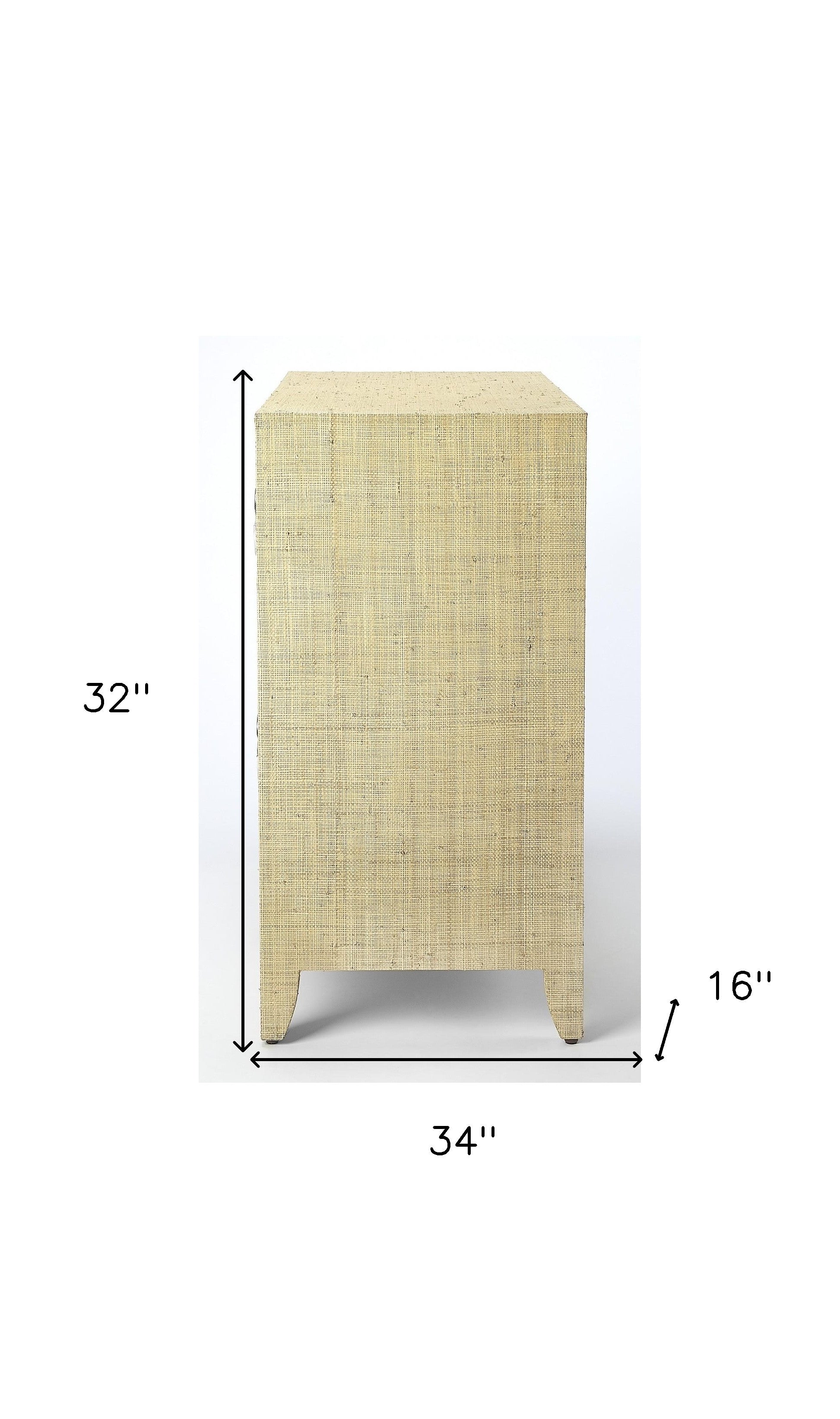 34" Beige Manufactured Wood Four Drawer Standard Chest