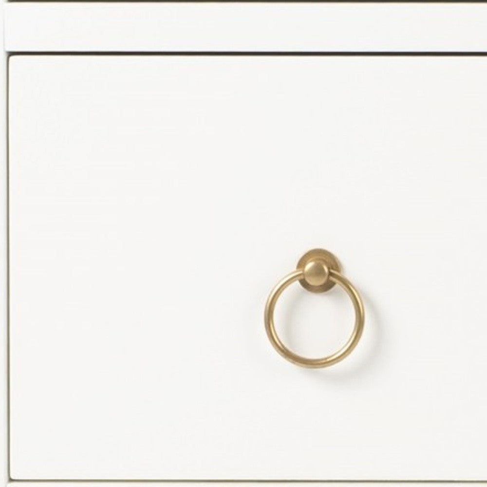 34" White Manufactured Wood Three Drawer Standard Dresser