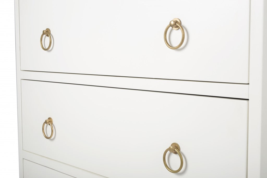 34" White Manufactured Wood Three Drawer Standard Dresser