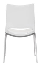 Cradle White Faux Leather Side or Dining Chairs Set of 2