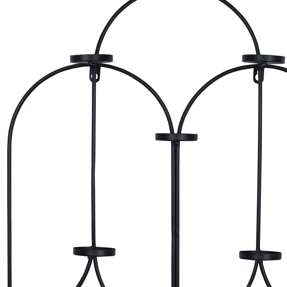 Matte Black Tea Light Holder Wall Decor