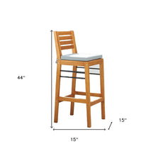 Light Wood Bar Chair With Metal Supports