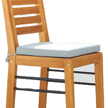 Light Wood Bar Chair With Metal Supports