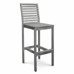 Distressed Bar Chair With Horizontal Slats