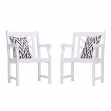 White Patio Armchair With Diagonal Design