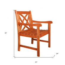 Brown Patio Armchair With Decorative Back