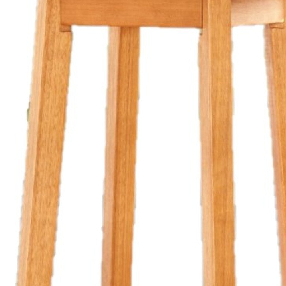 42" Natural Eucalyptus Slat Wood Outdoor Round Bar Table