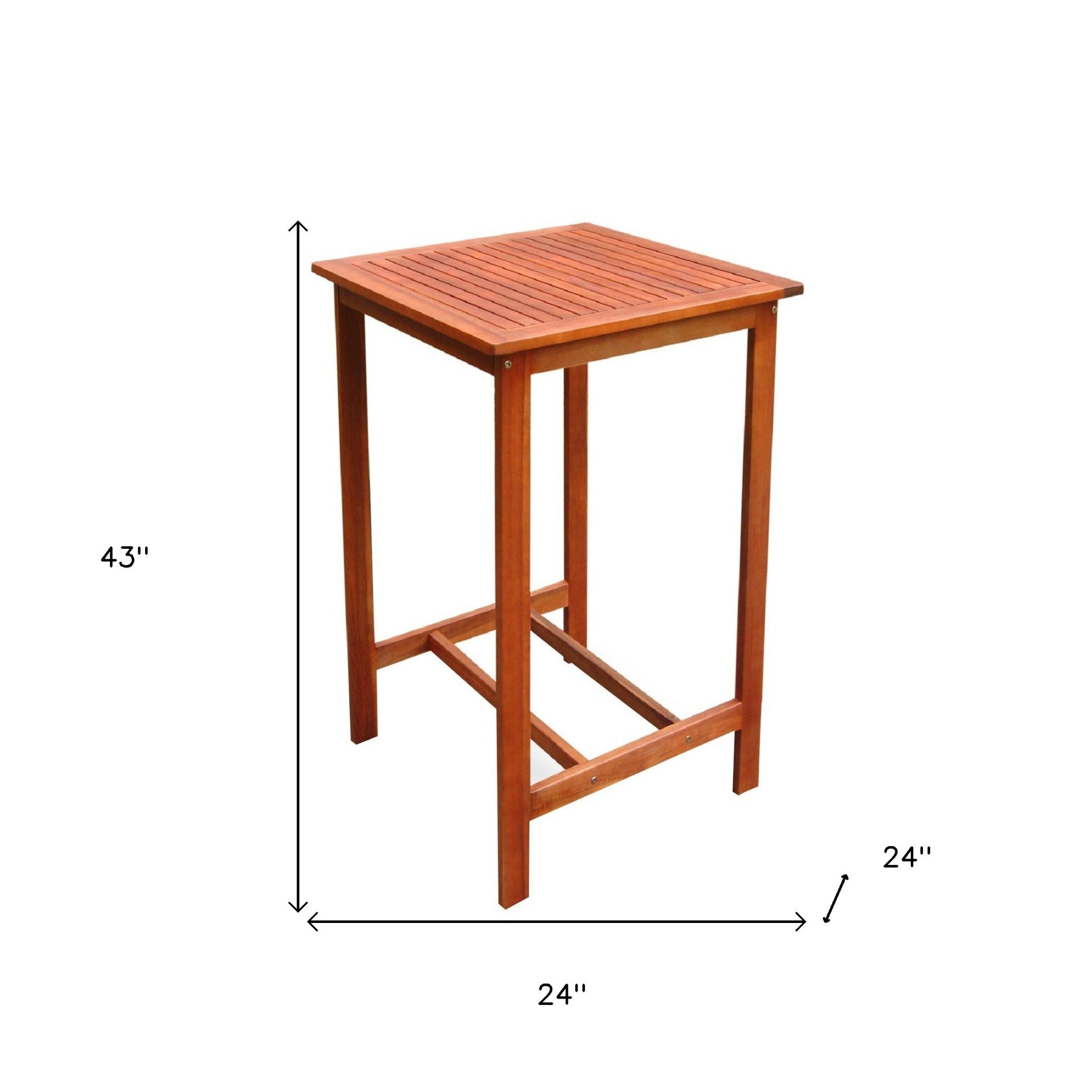 Chestnut Brown Square Bar Table