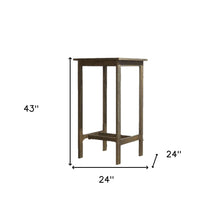 Distressed Grey Square Bar Table
