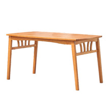 Natural Eucalyptus Wood Geo Outdoor Dining Table With Umbrella Hole 59