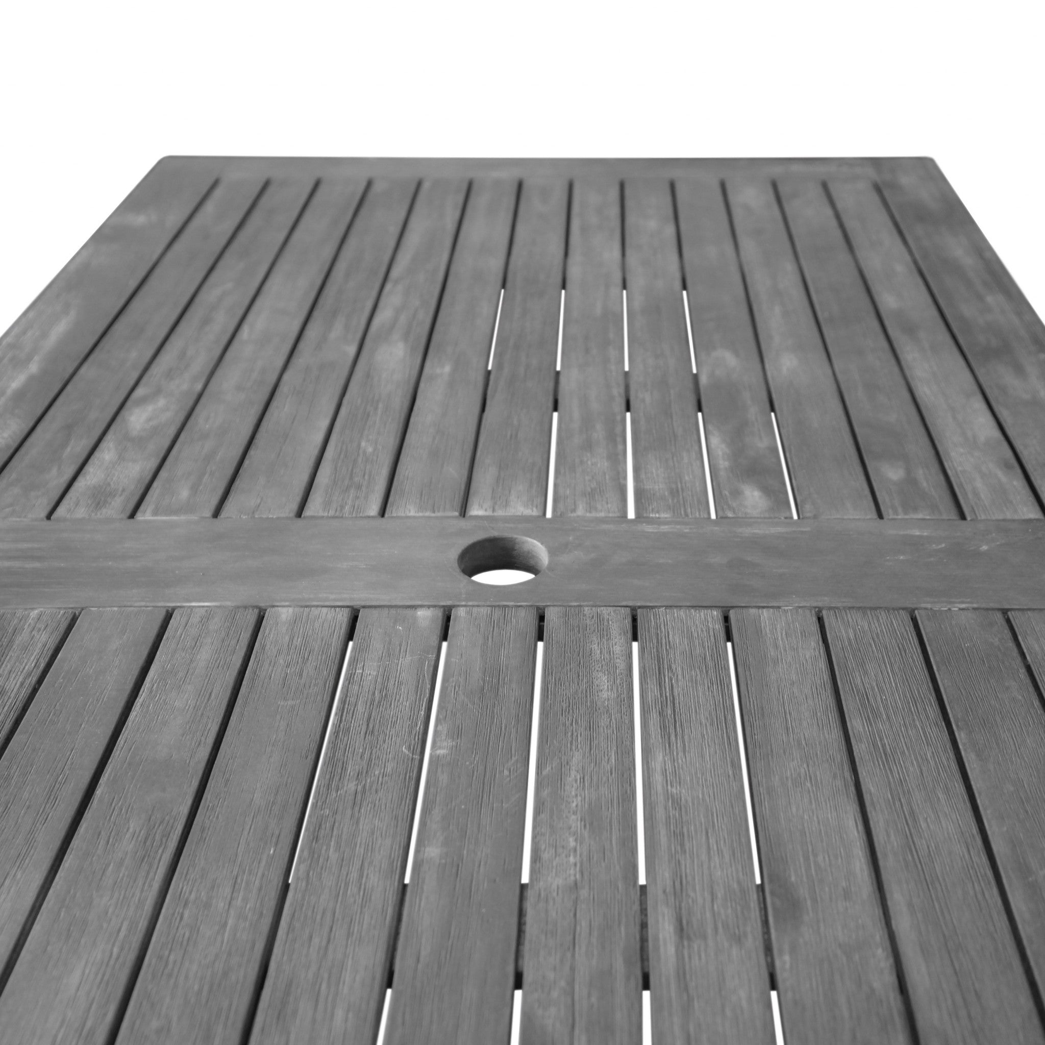 Distressed Grey Dining Table With Curved Legs