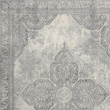 2’ X 4’ Gray Distressed Medallion Area Rug