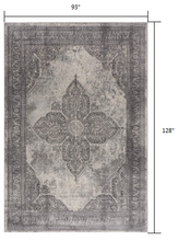 2’ X 4’ Gray Distressed Medallion Area Rug