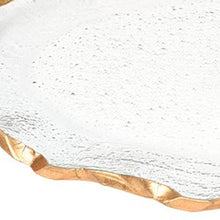 Bubble Glass Scalloped Gold Rim Round Platter Or Tray