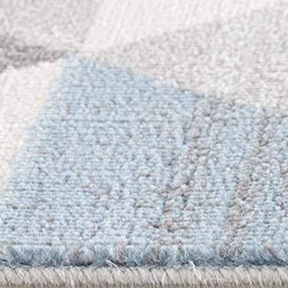 2’ X 10’ Navy Blue Geometric Diamond Runner Rug