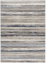 Blue And Beige Distressed Stripes Runner Rug - 2’ x 10’