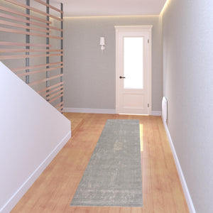 2’ X 8’ Modern Gray Distressed Runner Rug