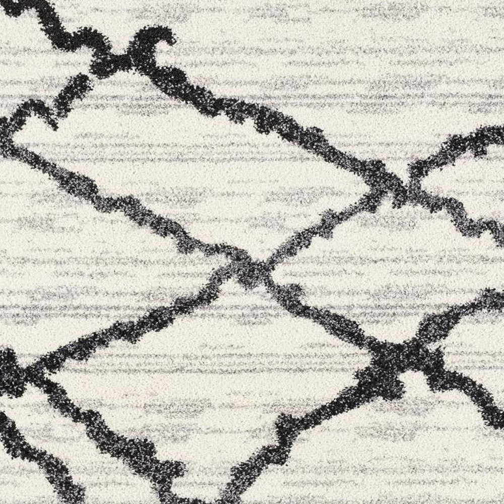 4’ X 6’ Gray And Black Modern Abstract Area Rug