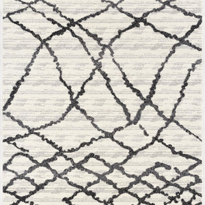 4’ X 6’ Gray And Black Modern Abstract Area Rug