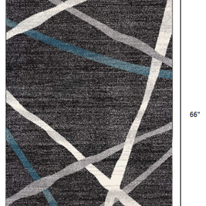4’ X 6’ Distressed Black And Gray Abstract Area Rug