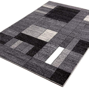 8’ X 11’ Gray Distressed Geometric Area Rug