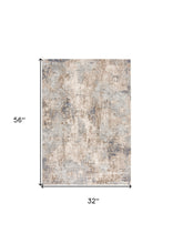 3’ X 5’ Beige And Ivory Abstract Area Rug