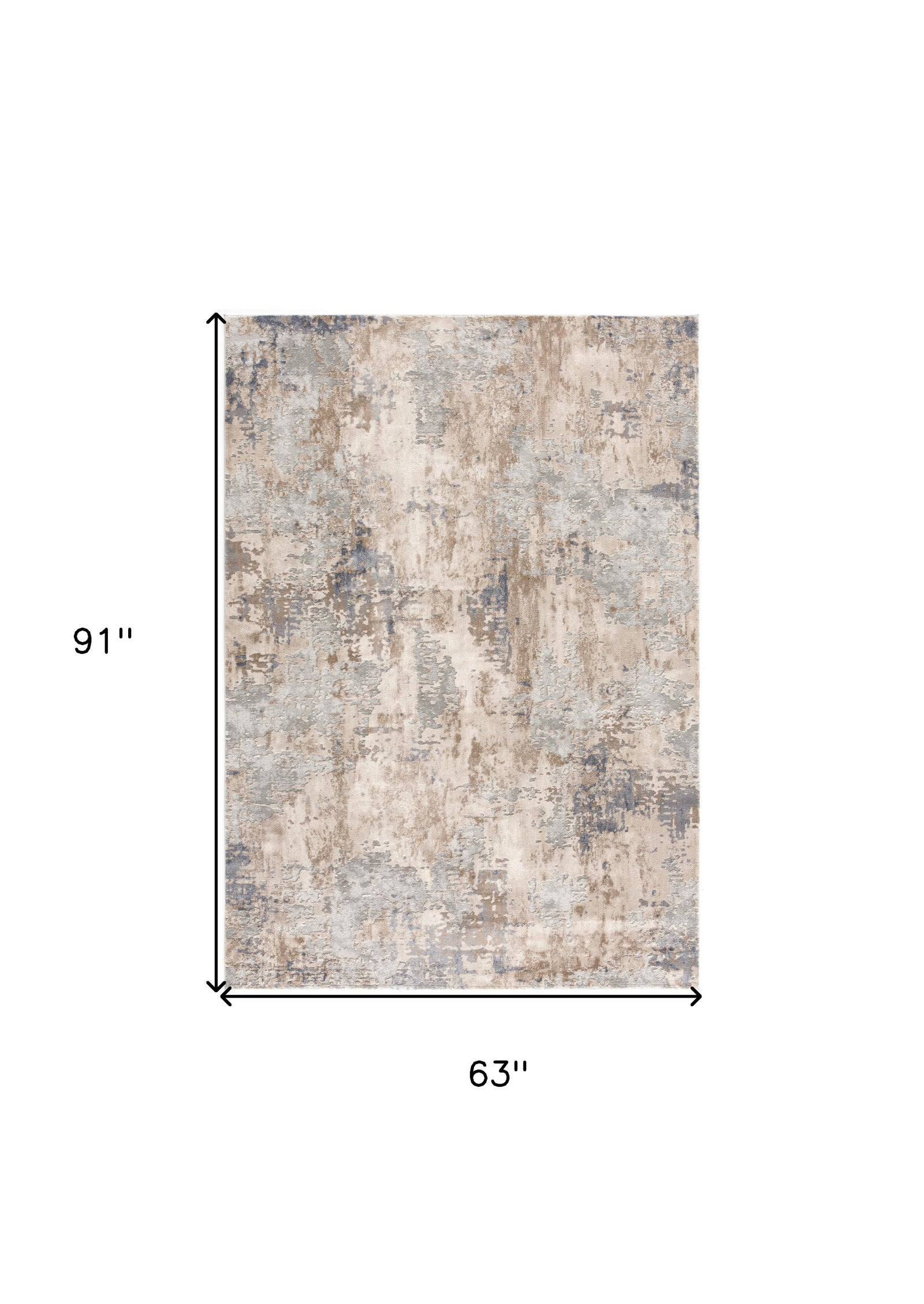 3’ X 5’ Beige And Ivory Abstract Area Rug