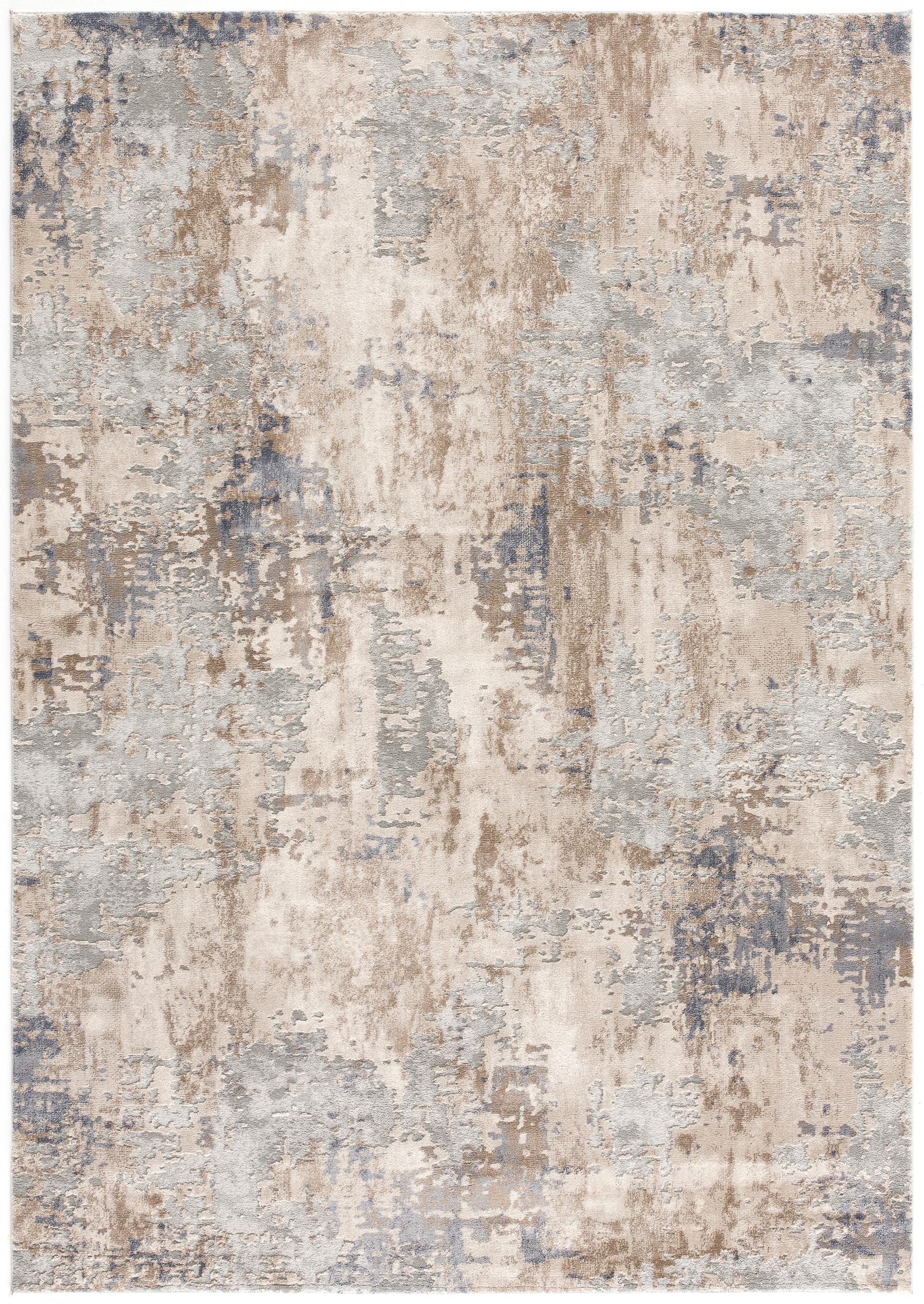 3’ X 5’ Beige And Ivory Abstract Area Rug