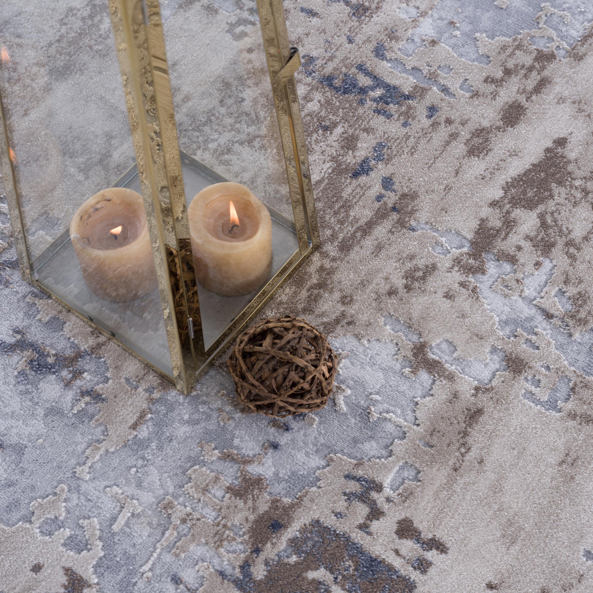 3’ X 5’ Beige And Ivory Abstract Area Rug