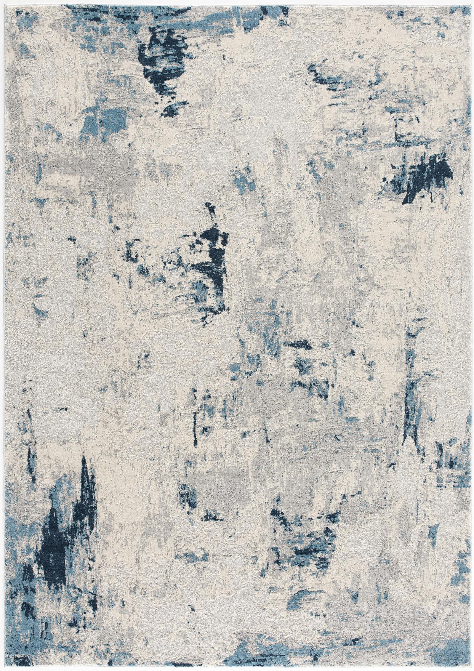 3’ X 5’ Blue And Ivory Abstract Strokes Area Rug