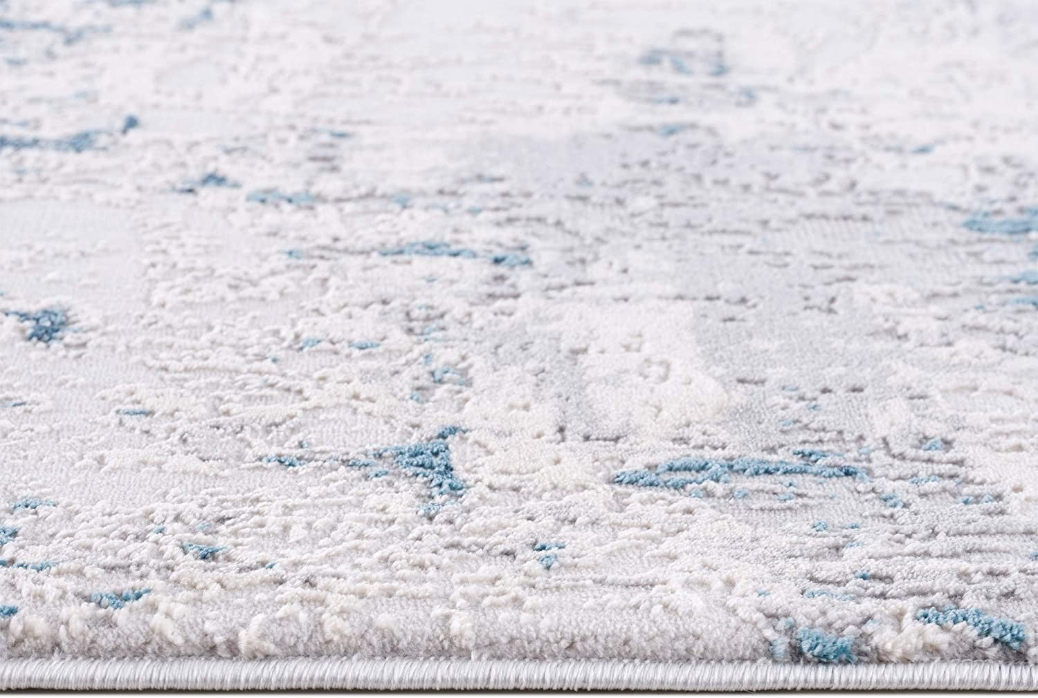 3’ X 5’ Blue And Ivory Abstract Strokes Area Rug
