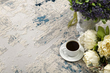 3’ X 5’ Blue And Ivory Abstract Strokes Area Rug