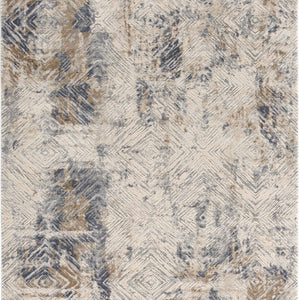 3’ X 5’ Ivory And Beige Abstract Diamonds Area Rug