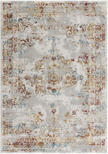 3’ X 5’ Gray And Beige Distressed Ornate Area Rug