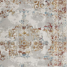 3’ X 5’ Gray And Beige Distressed Ornate Area Rug