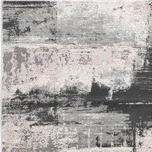 2’ X 10’ Cream And Gray Abstract Patches Runner Rug