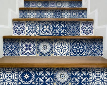 Midnight Blue And White Peel And Stick Removable Tiles 4