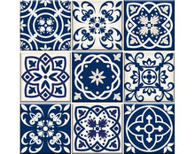 Midnight Blue And White Peel And Stick Removable Tiles 4