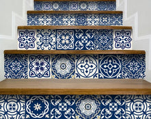 Midnight Blue And White Peel And Stick Removable Tiles 4