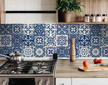 Midnight Blue And White Peel And Stick Removable Tiles 4