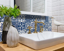 Midnight Blue And White Peel And Stick Removable Tiles 4