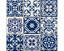 Midnight Blue And White Peel And Stick Removable Tiles 4