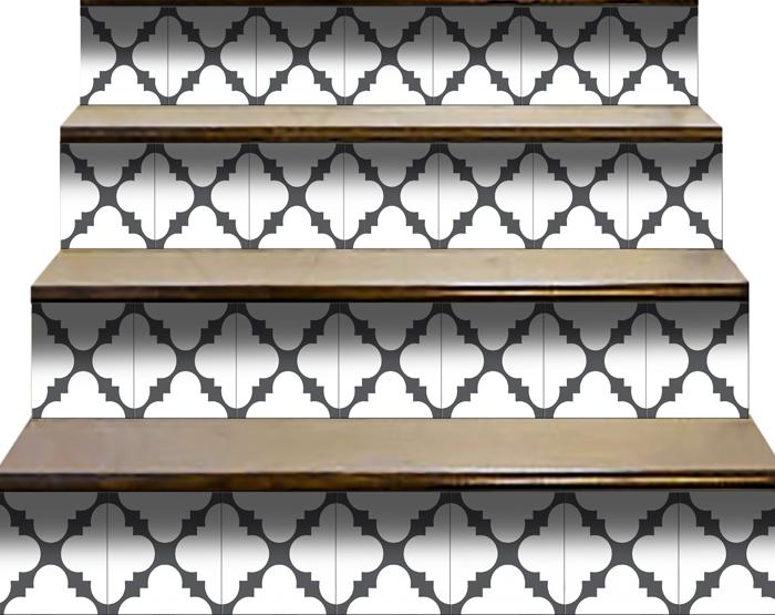 4" X 4" Dark Gray And White Tri Peel And Stick Tiles