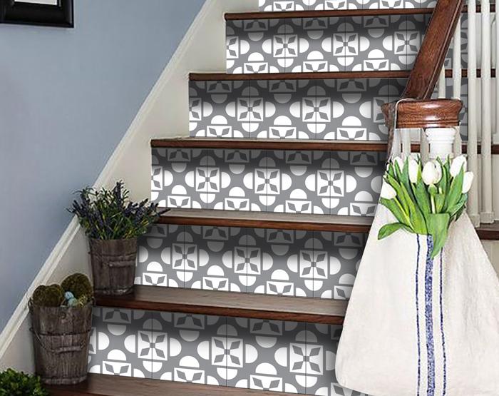 Light Gray And White Coli Peel And Stick Tiles - 4" X 4"